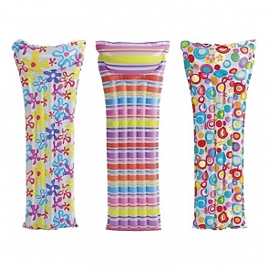 Матрас надувной с подголовником Action Print Mats, 3 цвета (Intex, 59711)